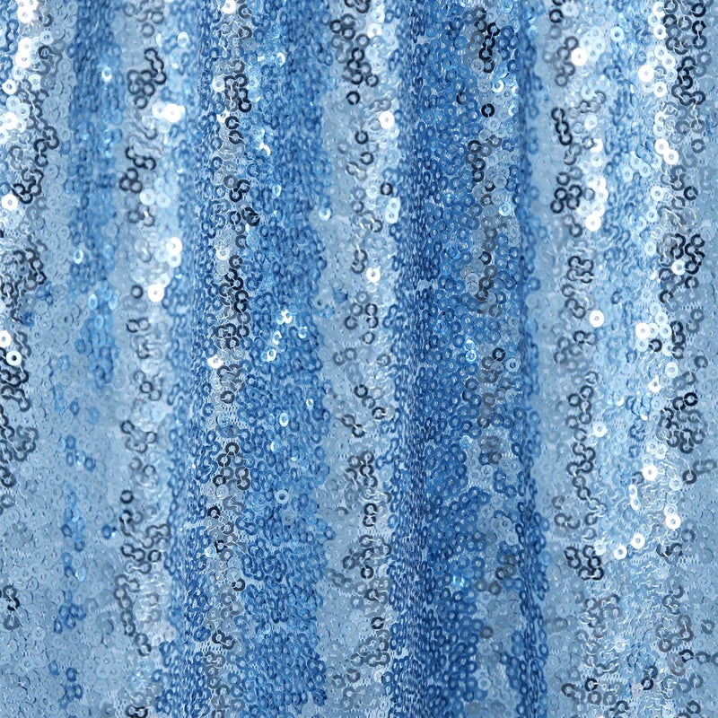 B.Cool B-COOL Baby Shower Table Cloth 90x132 Inch Sequin Tablecloth Glitter Overlays Baby Blue Sparkly Glam Wedding Decor Shimmer Mermaid Theme Party Decor - Image 5